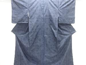 未使用品　花唐草模様織り出し本場泥大島紬着物(7マルキ)